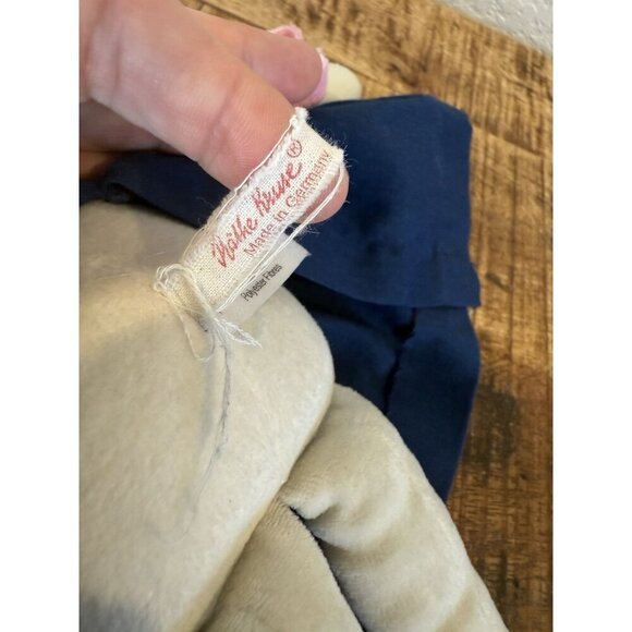 Kathe Kruse plush rag doll Blue dress Pink Braids  hair Germany Red Scarf Cloth - Picture 6 of 8